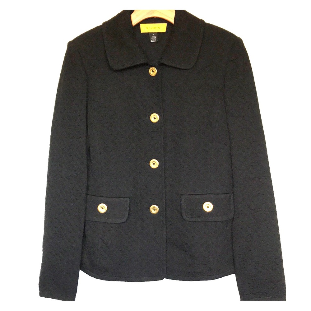 ST. JOHN quilted knit blazer, size P